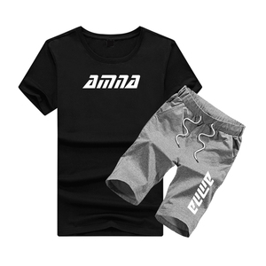 Ensembles d'entraînement de gymnastique d'été pour hommes en coton attrayant avec chemises combinées vertes à vendre - Product Image 4