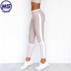 Vêtements de sport personnalisés taille haute pour femmes Leggings de yoga une pièce Ensembles de fitness Pantalons d'entraînement tricotés avec logo à la taille - Product Image 3