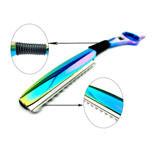 Rasoirs à sourcils en acier inoxydable à lame unique réutilisables avec logo personnalisé pour hommes - Coiffure et coupe de cheveux - Product Image 4