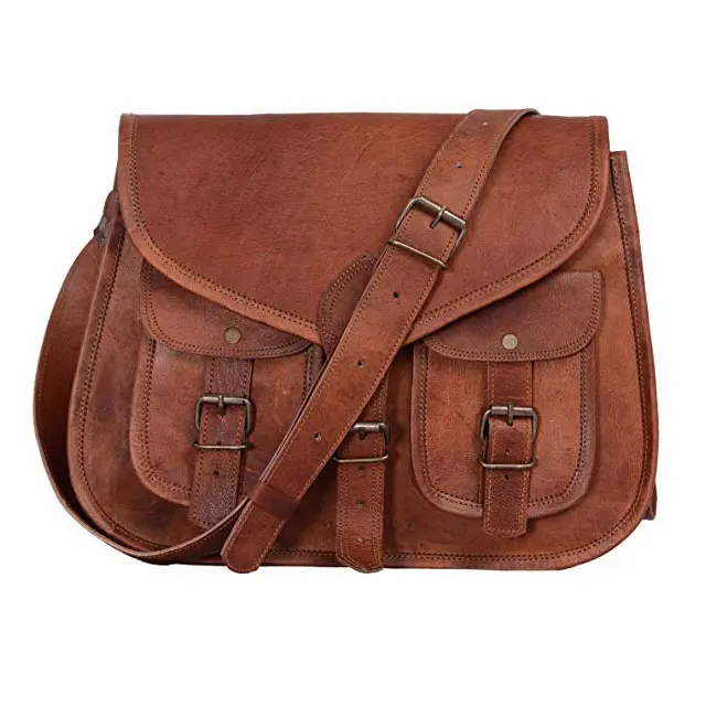 Leather Ladies Shoulder Cross Body Women Messenger Tote Shopping Bags ALLB0125 Genuine Indian Vintage D&B High Rated Company