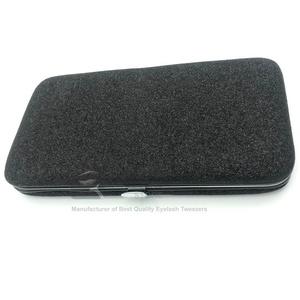 Black Glittery case for <b>Eyelash</b> Tweezers / <b>Eyelash</b> Extension Tweezers case / Custom logo Empty <b>Magnetic</b> Cases for Tweezers - Product Image 2