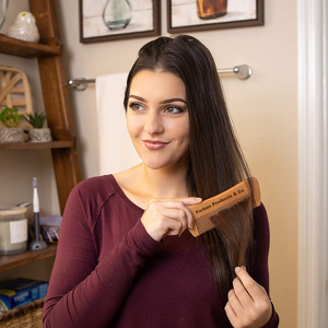 Wooden Hair Dressing <b>Comb</b> Wood Hair Anti-Static Wooden <b>Wide</b> Tooth <b>Comb</b> Women's and Men's - Product Image 6