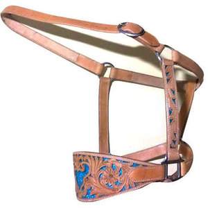 Ensemble de brides de cheval occidental en cuir véritable de haute qualité comprenant une tête et un collier de poitrine avec un style élégant noué en cuir brut - Product Image 2