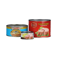 Makanan Laut Berkualitas Terbaik dengan Tutup Yang Mudah Terbuka Tuna Kalengan Padat Minyak/Air Asin