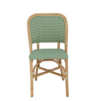 Chaise en rotin empilable Mino Modern French Bistro avec housse amovible pour salon et salle à manger