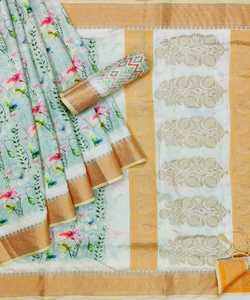 Baqnarsi Jacquard Soie Saree Le Plus Bas Prtice Marché Surat Gujarat Vêtement Ethnique Vêtement - Product Image 6