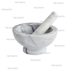 Mortero de mármol de forma redonda con MAJA para triturar y moler utensilios de cocina de la mejor calidad Morter y Maja - Product Image 4