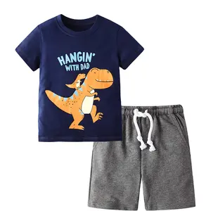 Детская одежда, детский спортивный летний комплект из 2 предметов для мальчиков, повседневная одежда