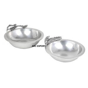 Bol à rayures en feuille de designer en métal noir de la meilleure qualité 3 bols à mélanger de décoration de luxe pour les cadeaux de mariage article au prix le plus bas - Product Image 3