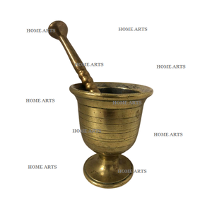 Mortier et pilon en laiton de qualité de luxe, mortier et pilon de forme ronde au design admirable pour une utilisation dans la cuisine à domicile - Product Image 6