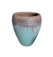 Pot Bunga/Planter Keramik Vintage Mini Hijau Muda, Ramah Lingkungan, Tahan Lama, Ringan, Dapat Disesuaikan, Dilengkapi Lubang Drainase untuk Rumah