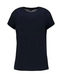 Новая стильная дешевая Однотонная футболка с коротким рукавом и круглым вырезом, женская удлиненная футболка, Простые Длинные футболки для спортзала