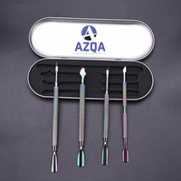 Poussoirs de cuticules d'ongles arc-en-ciel professionnels manucure pédicure nettoyant Kit de soins des ongles en acier inoxydable pour salon et usage domestique