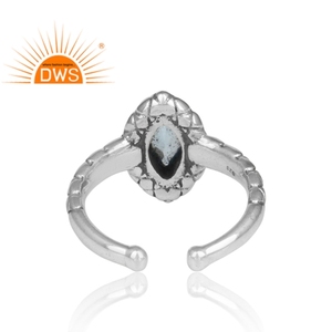 Oxidized 925 <b>Sterling</b> <b>Silver</b> Natural Blue Topaz <b>Adjustable</b> <b>Ring</b> For Women Jewelry For Women Gift For Her - Product Image 5