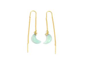 Multi piedra preciosa con forma de luna chapada en oro Nuevo diseño Joyería Regalo de moda para su conjunto de aretes de aro - Product Image 6