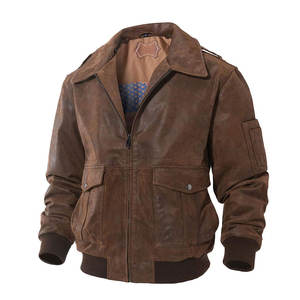 Chaqueta bomber de cuero para hombre, cazadora de invierno a la moda con cremallera para motociclista - Product Image 3