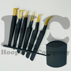 แหนบขนตาขนมิงค์สีดำทำจากสเตนเลสปลายเรียวปากแหลมออกแบบโลโก้ได้ตามที่ต้องการ - Product Image 4