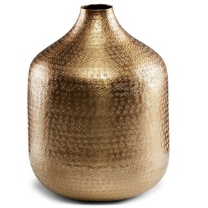 Florero chapado en oro para decoración del hogar y fiestas de cumpleaños, jarrón con apariencia esférica de aluminio fundido - Product Image 2