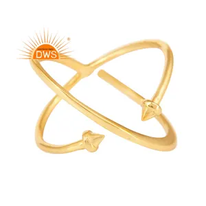 Pyramid Design 14k <b>Yellow</b> Gold Plated 925 Sterling Silver Stackable Ring Wholesale Jewelry Classic Collection - Product Image 1