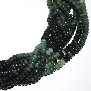 Perles pierres précieuses émeraude naturelles pour la fabrication de bijoux, brin de 13 pouces, 3-5mm, émeraude, vente en gros, prix d'usine - Product Image 3