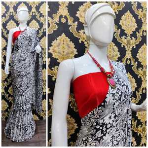 Indien Katan Saree dernier concepteur fête porter mariage dames femmes porter Georgette soie broderie travail Sari avec Blouse Alphanumero - Product Image 5