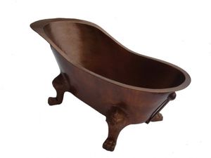 อ่างอาบน้ำทองแดงโบราณรองเท้าแตะคู่ทองเหลืองดีไซน์อิสระที่ทันสมัยพร้อมนิกเกิลขัดเงาผสมผสานของความสวยงามและความทนทาน - Product Image 2