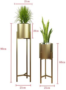 ที่ปลูกต้นไม้ทองเหลืองแบบทันสมัยพร้อมดีไซน์มินิมอลสำหรับใช้ในร่ม - Product Image 2