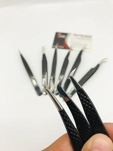 Wholesale Customizable Private Japanese Sustainable Stainless Steel Black Diamond Grip Fiber Tip Eyelash Extension <b>Tweezers</b> - Product Image 3