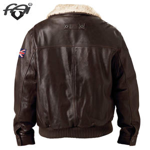 เสื้อโค้ทหนังแท้สำหรับผู้ชาย,เสื้อโค้ทแฟชั่นหนังแท้สำหรับผู้ชายปี2021และทำจากหนังแท้ทนทานต่อฤดูหนาวมีกระเป๋าแขนยาวหนังกันหนาว - Product Image 3