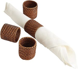 Juego de 6 anillos de mimbre hechos a mano para decoración de servilletas, soporte de hebilla para servilletas, anillo clásico para decoración de servilletas - Product Image 3