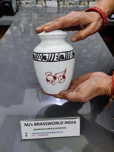 Urna de cremación para mascotas con corazón rojo de aluminio con suministros funerarios de color cerámico para soporte de cenizas - Product Image 4