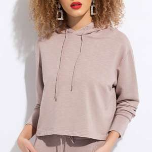 Meilleure Qualité Femmes Crop Hoodies Oem Logo Design Crop Top Hoodies Femmes Crop Top - Product Image 1