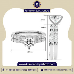 Rikhava Anillo de diamante solitario de pureza de oro blanco de 10 quilates para mujer con diamantes naturales Joyería elegante - Product Image 2