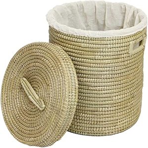 Whism — panier en jonc naturel tissé à la main, avec couvercle, pour le rangement et l'espace, fabriqué au Vietnam - Product Image 1