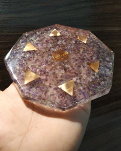 Direct Manufacturer's Latest Feng Shui Copper-Plated Orgonite Coasters Agate Gemstone Coasters Souvenir <b>Mascot</b> Wholesale Orgone - Product Image 2