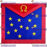 AASR Tablier maçonnique de rite écossais du 19e degré Taille personnalisée 3D brodé en cuir Regalia pour sacs-Fournisseur de tablier maçonnique