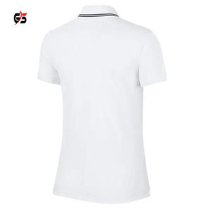 Camiseta de manga corta con cuello vuelto para mujer, camiseta informal de buena calidad con logotipo personalizado, Jersey de algodón 100%, estilo informal - Product Image 5