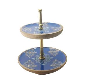 Soporte decorativo de madera de dos niveles para pastel, diseño único, colección de artículos artesanales, herramientas de pastel de madera auténtica - Product Image 4