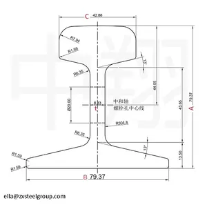 55q Lớp JIS tiêu chuẩn đường sắt thép nhẹ 15kg Đường Sắt 10m