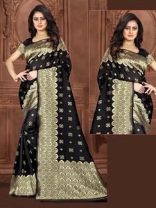 Sarees Ropa de fiesta de seda India Último diseñador Ropa de mujer Sari con blusa Japón Satén Crape Seda Telas suaves Impresión digital Sari Étnico - Product Image 5