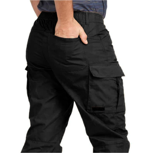 <b>Men's</b> Lightweight Summer Casual Sports Trousers High Quality Canvas Waxed Stretch Fit with Elastic <b>Waist</b> Closure Pockets - Product Image 1