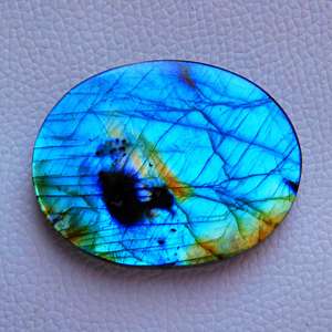 Labradorita azul Natural, joyería DIY, cabujón pulido a mano, cristal ovalado suelto, cuarzo, Color azul llamativo para proyectos de bricolaje - Product Image 1