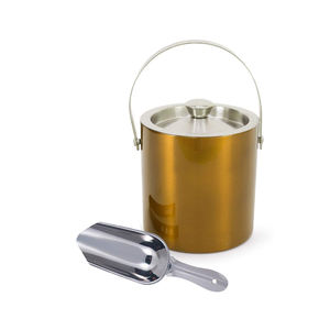 ชุดอุปกรณ์ทำน้ำแข็งแท่งสีทองและสีเงินดีไซน์ใหม่สุดหรู,ถังน้ำแข็งขนาดเล็กสำหรับใช้ในบ้านและที่ตัก2ชิ้น - Product Image 1