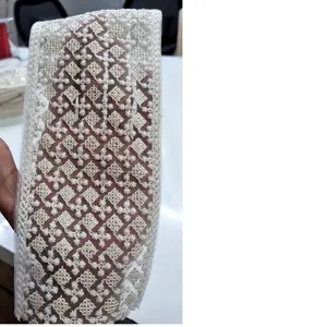 Cordones de Cuentas Blancas Tejidas a Crochet Ecológicas Hechas a Medida en Tamaños Amplios para Diseñadores de Vestidos de Novia y Vestidos de Novia - Product Image 1