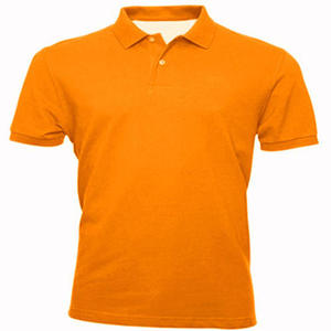 Camiseta Polo unisex antiarrugas antibolitas transpirable naranja con logotipo personalizado sostenible y antiencogimiento con ribete de contraste - Product Image 1