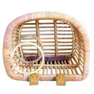 Cesta de mimbre para bicicleta con soporte para bebidas - Product Image 2