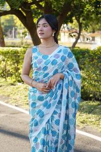 เครื่องแต่งกายผู้หญิงสำหรับชุดส่าหรีปาร์ตี้พิเศษพร้อมเสื้อและชุดลำลองส่าหรี - Product Image 4