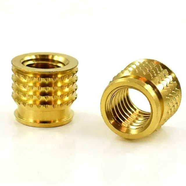 best quality Hot sale M2 M3 M4 M5 M6 M8 knurled brass threaded heat set insert embedment nut Zinc Wheel Hub Steel M12 1 5