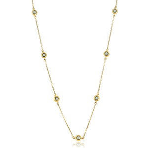 Collar de Plata de Ley 925 de alta calidad, chapado en oro Simple clásico con piedras preciosas de amatista verde para fiesta de boda de compromiso - Product Image 2