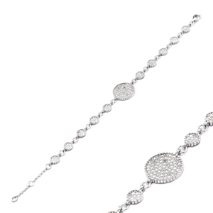 Trendy Round <b>Charm</b> Popular Trendy Bracelet Wholesale 925 Sterling Silver Fine Jewelry for Women - Product Image 1